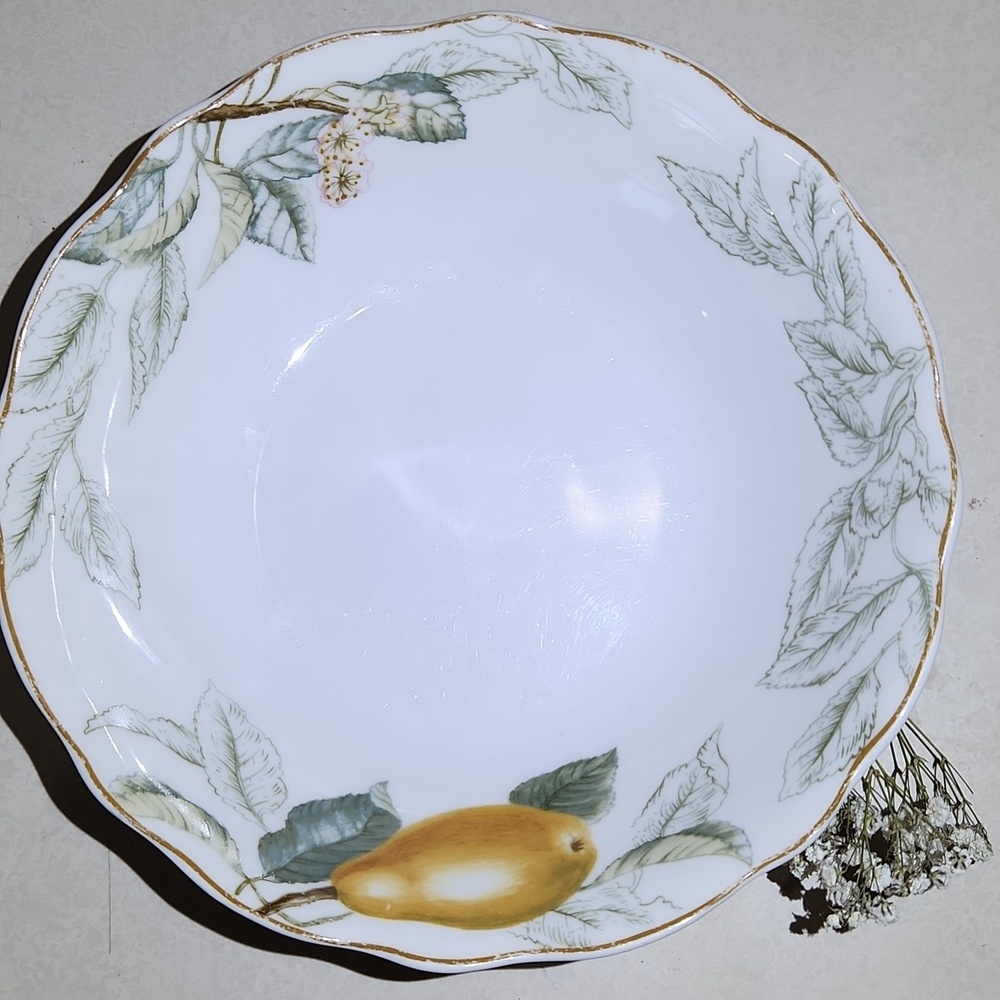 Set Of 2 Charter Club Summer Grove 8 1/2" Round Vegetable Bowl Pear Vintage
